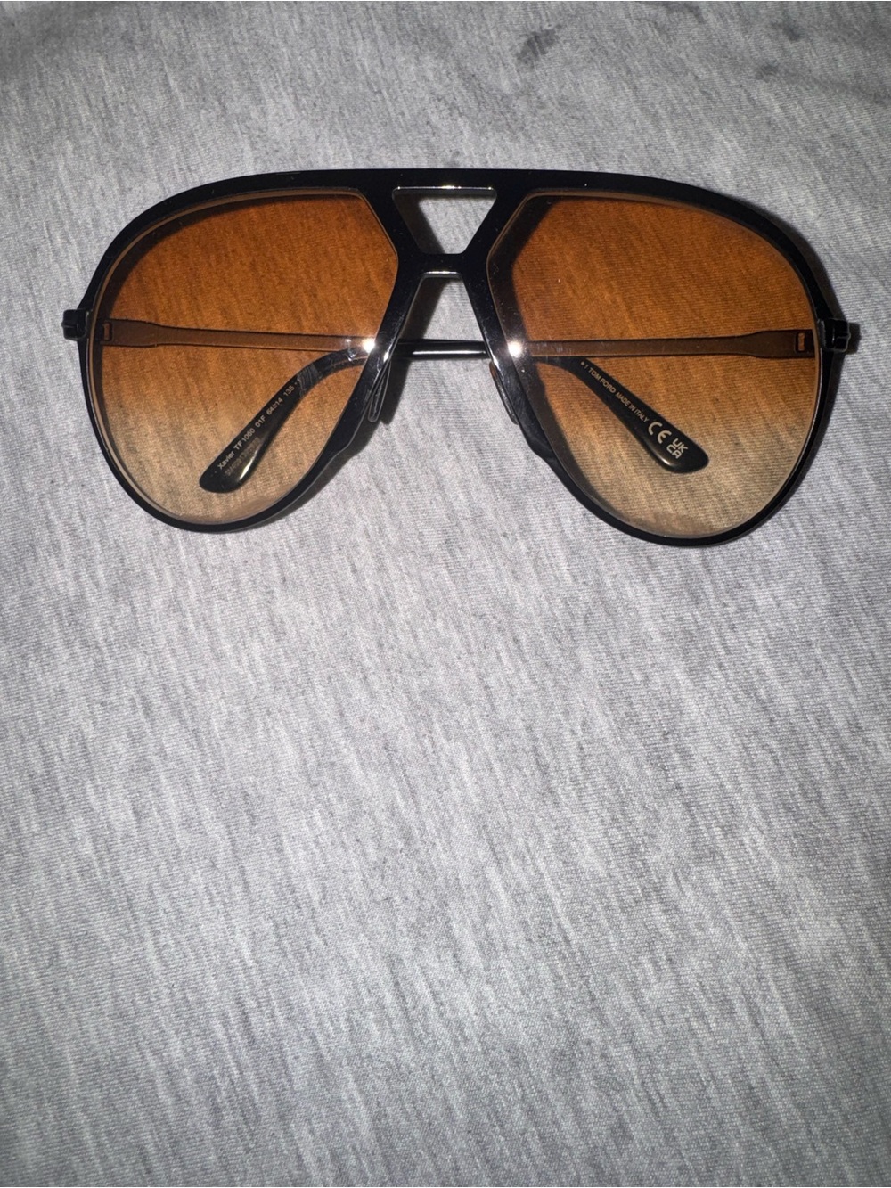 Tom Ford Women's Aviator Sunglasses in Black Frame with Brown Gradient Lenses